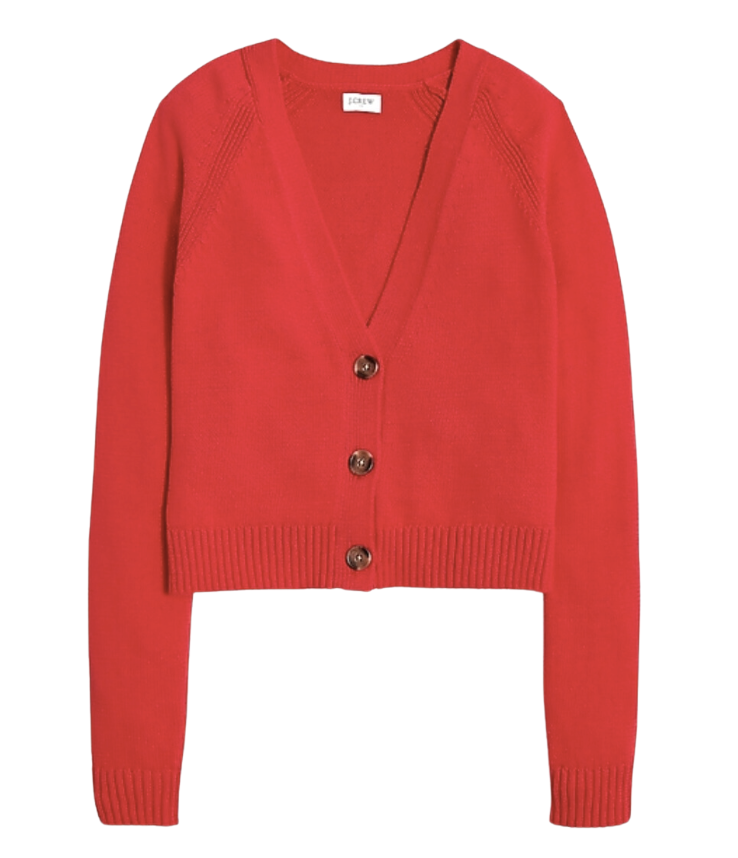 Cotton Blend V-Neck Cardigan
